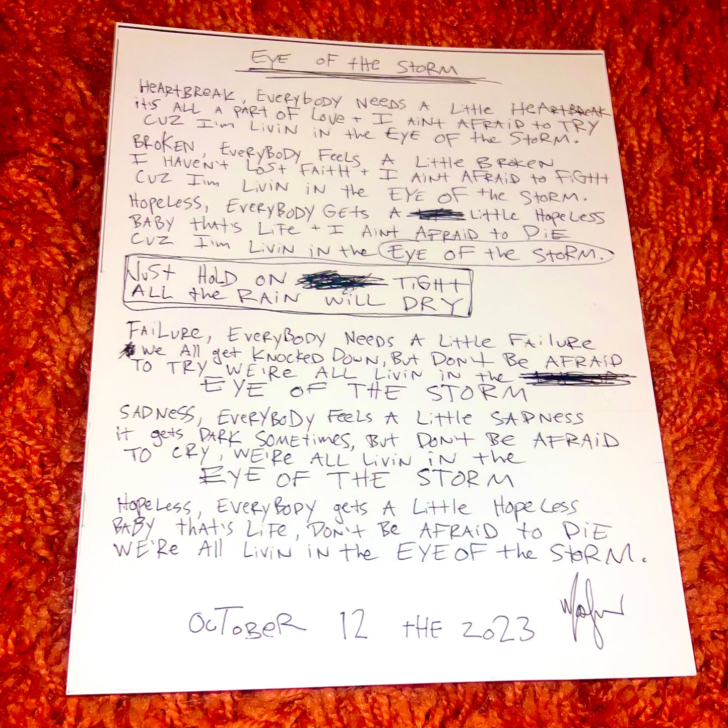 Autographed "Hotel Lights" Vinyl